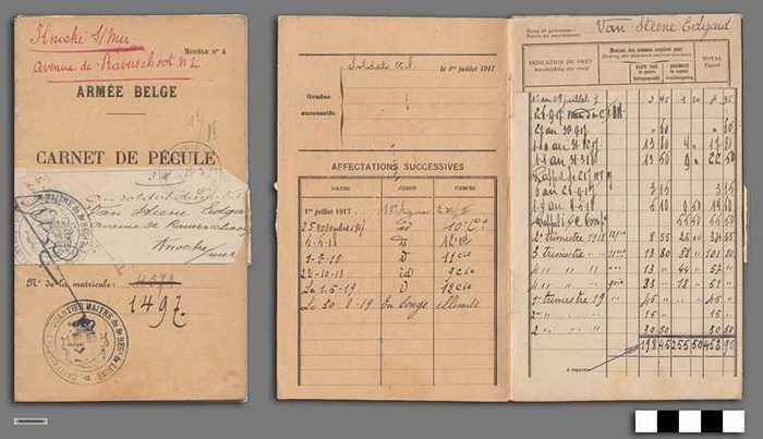 Armée Belgique - Carnet de Pécule - VAN STEENE Edgard