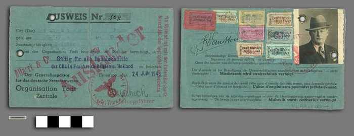 Ausweis nr 104 - Betreten Sperrgebied - Van Steene Frans