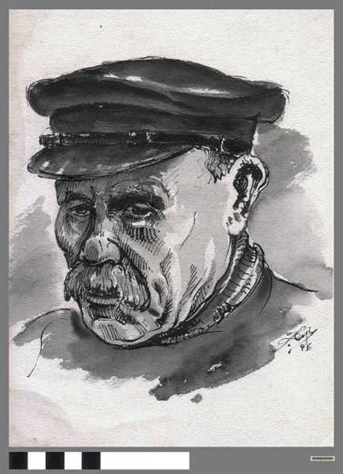 Visser met pet en snor