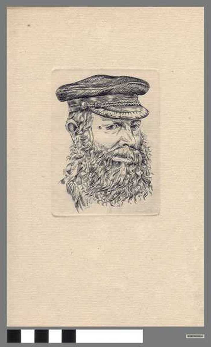 Visser met pet en baard