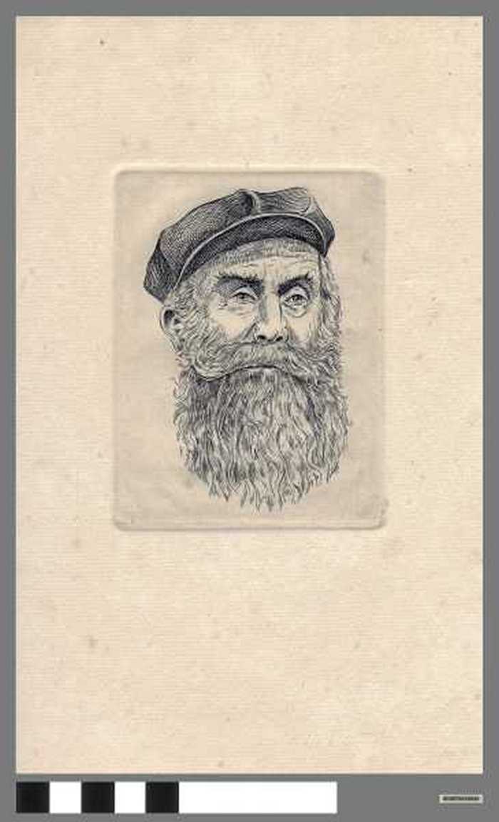 Visser met pet en baard