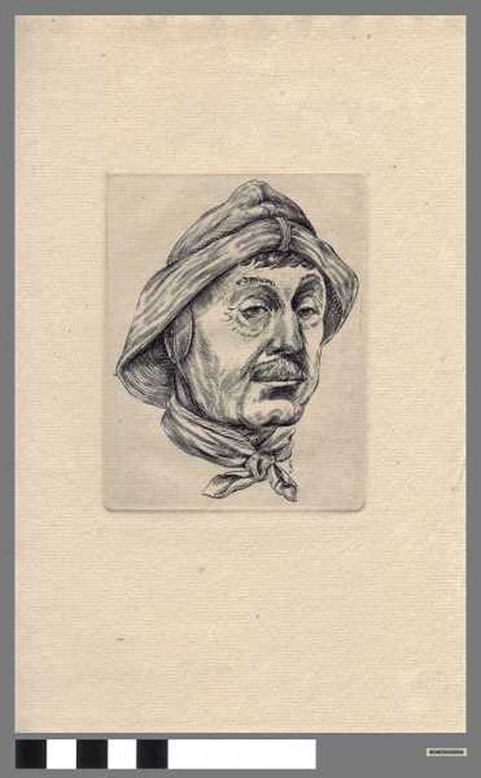 Visser met zuidwester en halsdoek