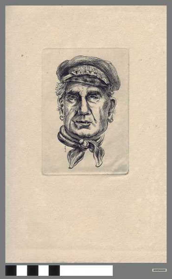 Visser met pet en halsdoek