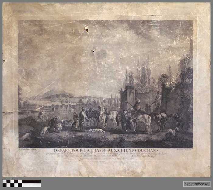 Départ pour la chasse aux chiens couchans