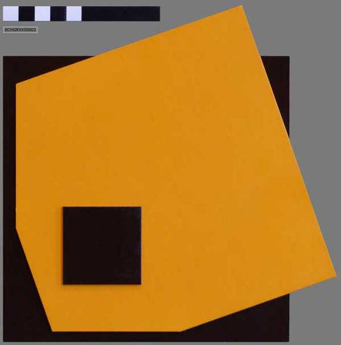 Grafisch kunstwerk uit kunststof in twee kleuren