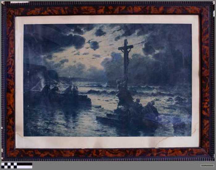 Wachten op vissers bij het kruis.