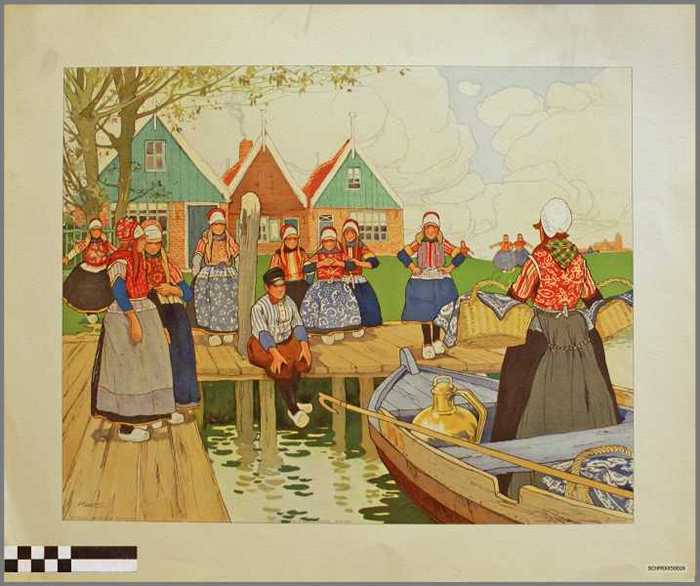 Groep kinderen (jongens en meisjes) op een aanlegsteiger