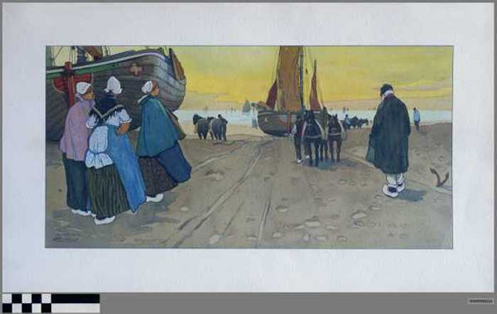 Visserssloepen op het strand