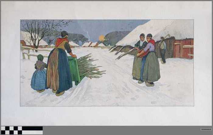 Dorpszicht in de winter