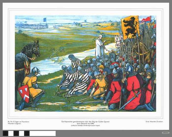 De Vlaamschen gemeentenaren vóór den Slag der Gulden Sporen.