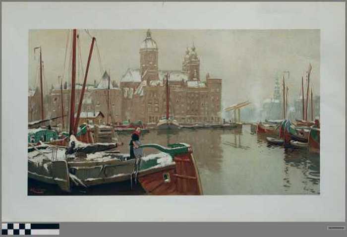 Hollandse haven in de winter