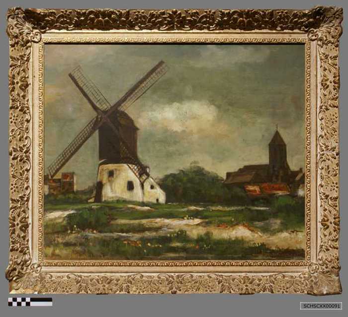 Molen Lievens en Margarethakerk in t dorp