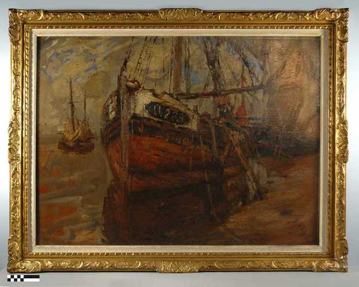 Aangemeerde vissersboot