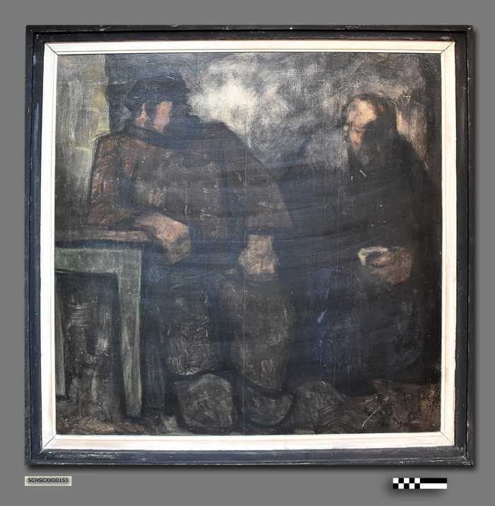 Visser met oude vrouw