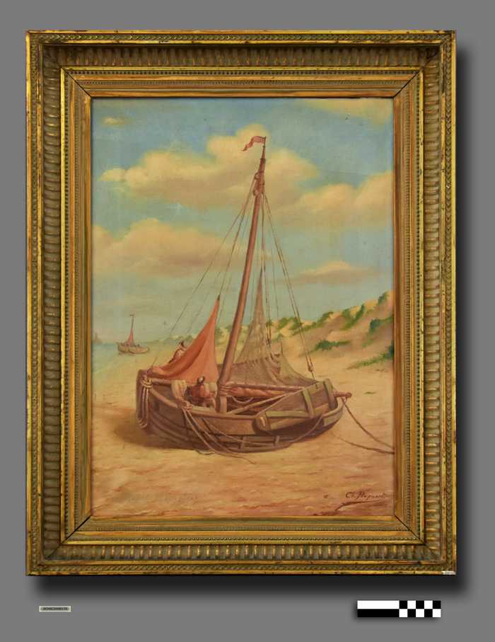 Visserssloep op het strand