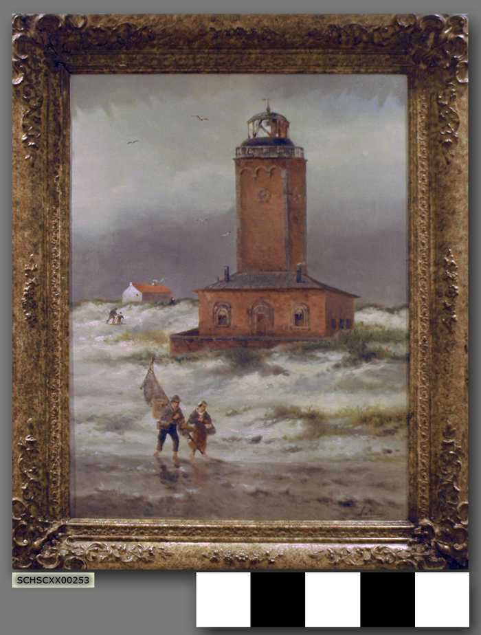 Vuurtoren met garnaalvisser