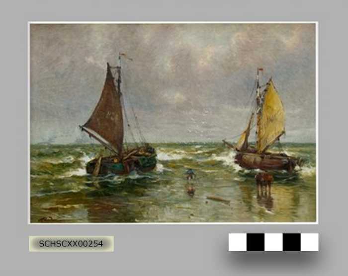 Heistse schuiten op het strand