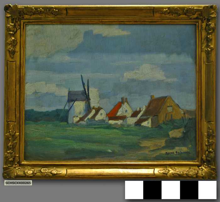 Molen met kleine huisjes