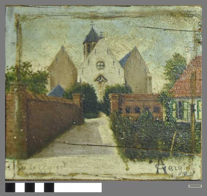 Zicht op Margarethakerk Knocke