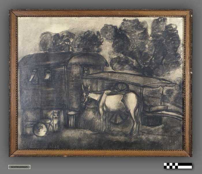 Woonwagen met hond en ezel