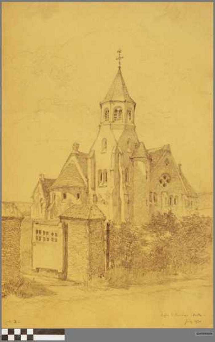 LEglise du Zoute vue du Chemin Gallois