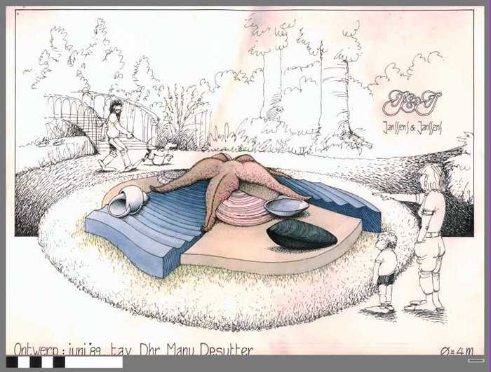 Ontwerp kunstwerk in park