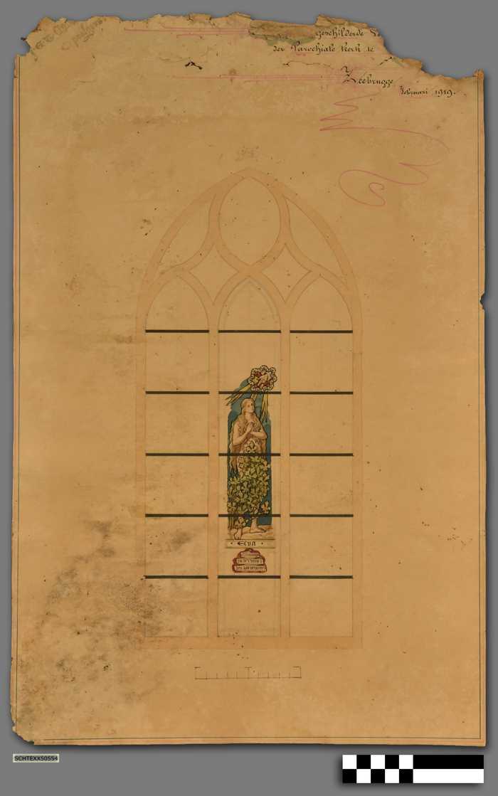 Ontwerp der geschilderde vensters … der Parochiale kerk te Zeebrugge