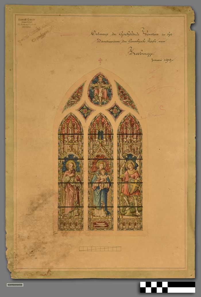 Ontwerp der Geschilderde Vensters in het Sanctuarium der Parochiale Kerk te Zeebrugge
