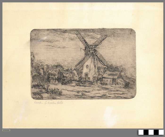 Pentekening 'Knocke - Le Moulin Siska' door Leonie Mottart Van Marcke'