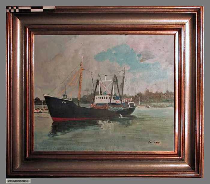 Zeebrugse vissersboot de Z.161 in de haven van Zeebrugge.