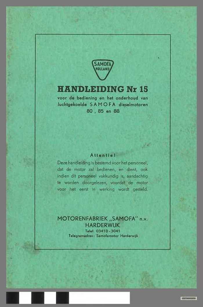Samofa Holland - Handleiding 15 - luchtgekoelde dieselmotoren 80, 85 en 88.