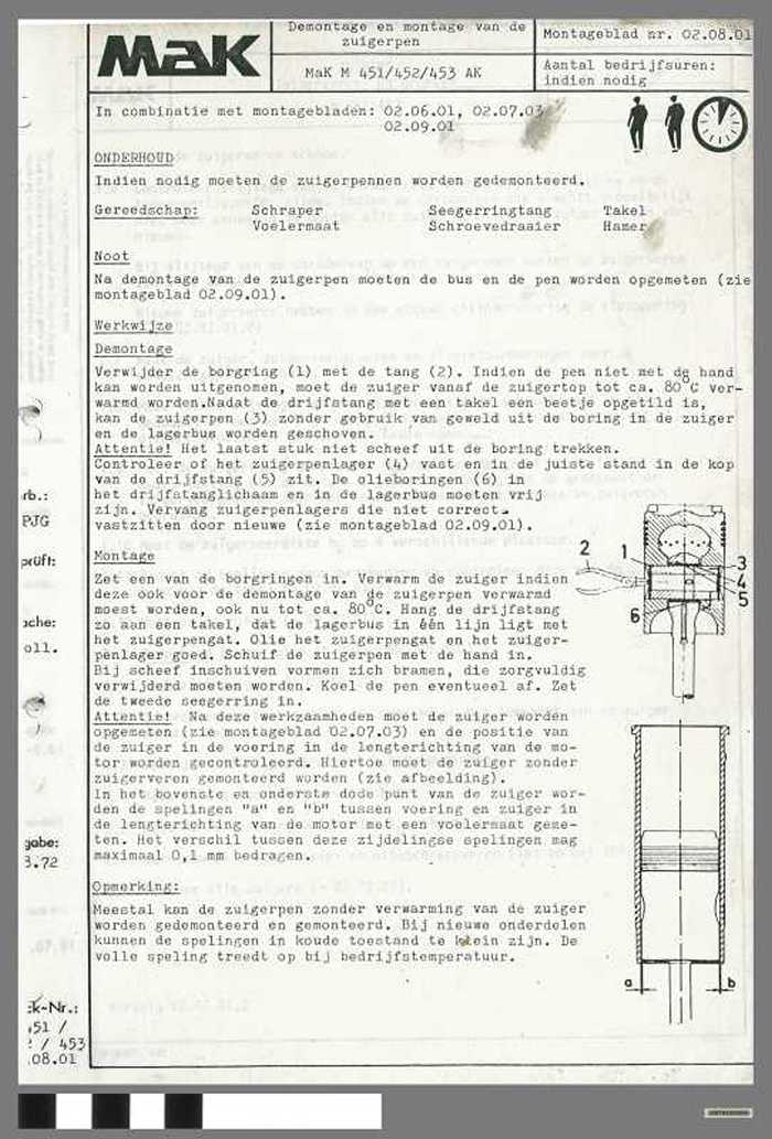 MAK - Demontage en montage van de zuigerpen