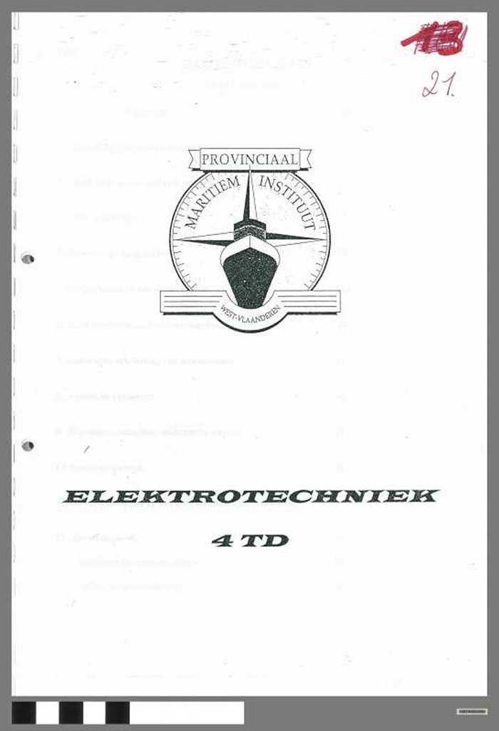 Provinciaal Maritiem Instituut - Elektrotechniek - 4 TD
