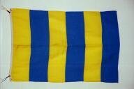 Seinvlag, geel/blauw gestreept (vertikaal)