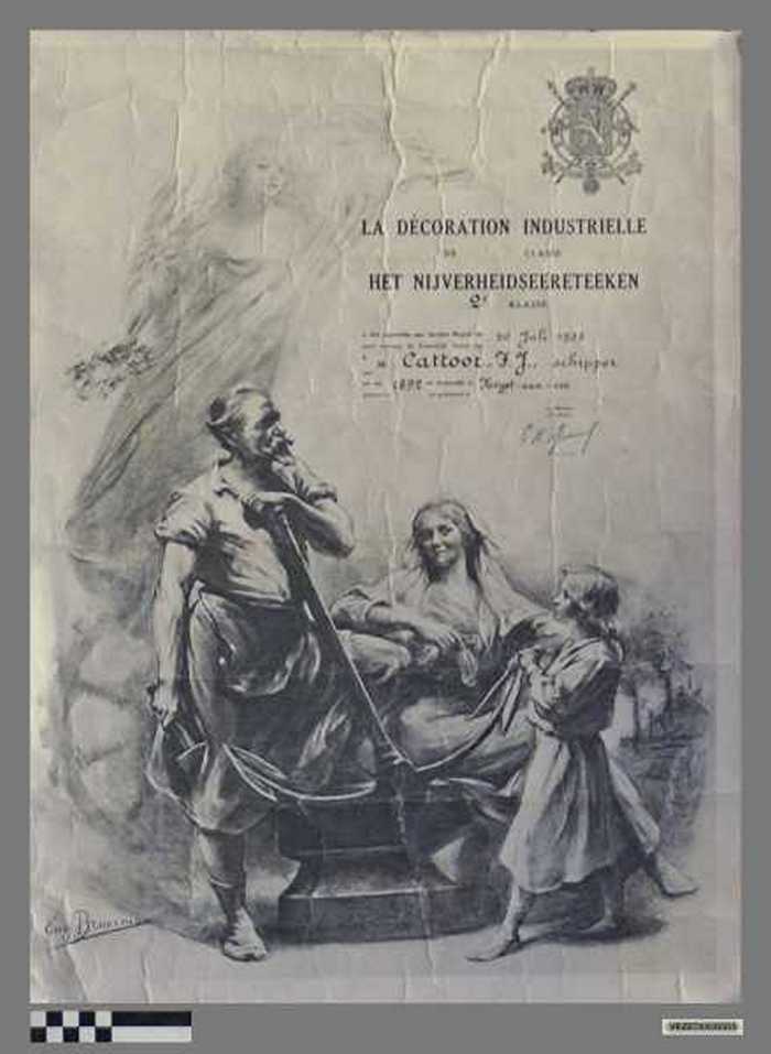 Brevet van La décoration industrielle. Het Nijverheidseereteeken