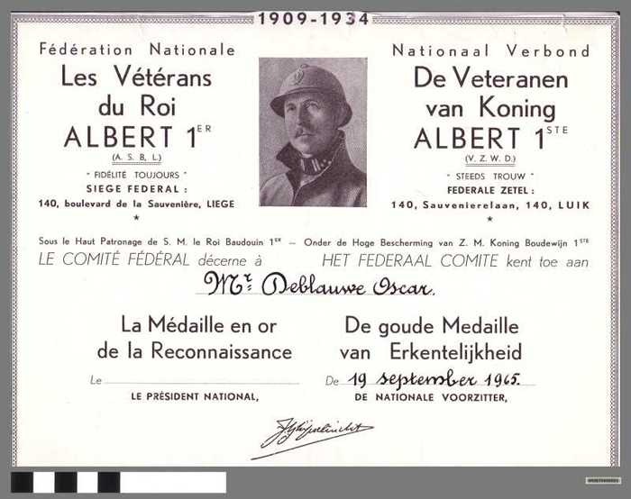 Ereteken: De gouden medaille van erkentelijkheid