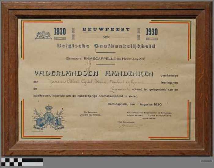 Eeuwfeest der Belgische Onafhankelijkheid - Janssens Albert, Cyriel, Henri, Norbert en Gerard