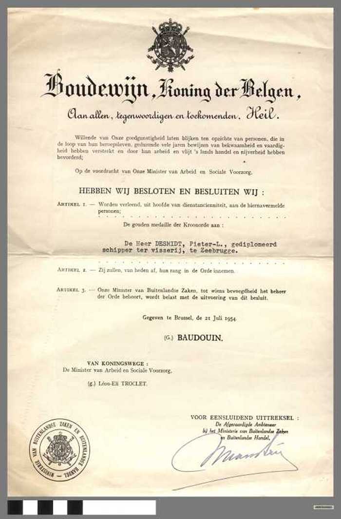 De gouden medaille der Kroonorde - DESMIDT Pieter