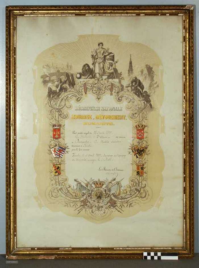 Oorkonde voor moed en zelfopoffering à Demeester, B.