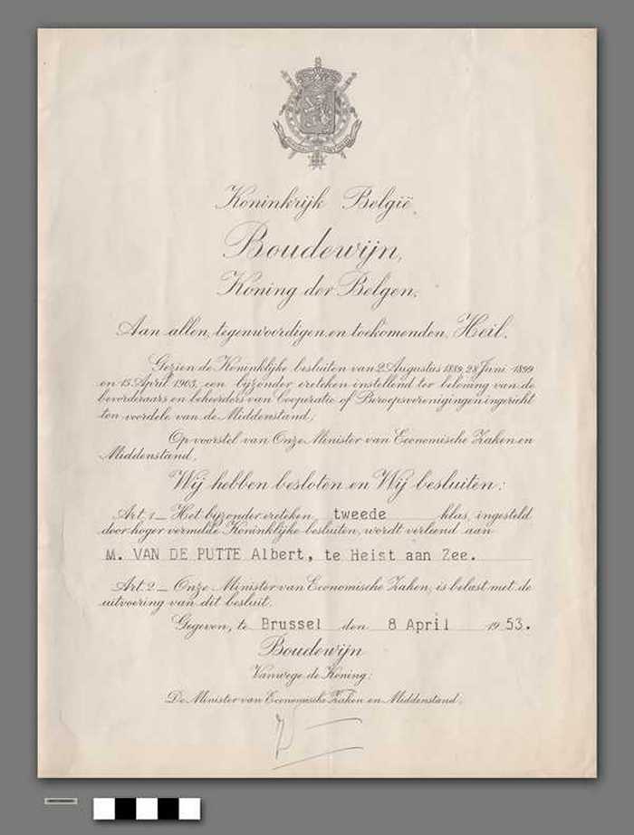 Uitreiking Bijzonder Ereteken Tweede klas - Van De Putte Albert