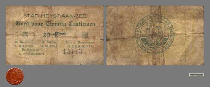 20 centiemen (Heyst-aan-Zee - België)