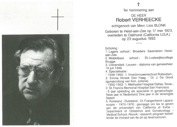 bidprent robert verheecke