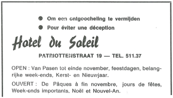 reclame hotel du soleil duinbergen