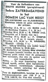 advertentie concert lac van heist duinbergen
